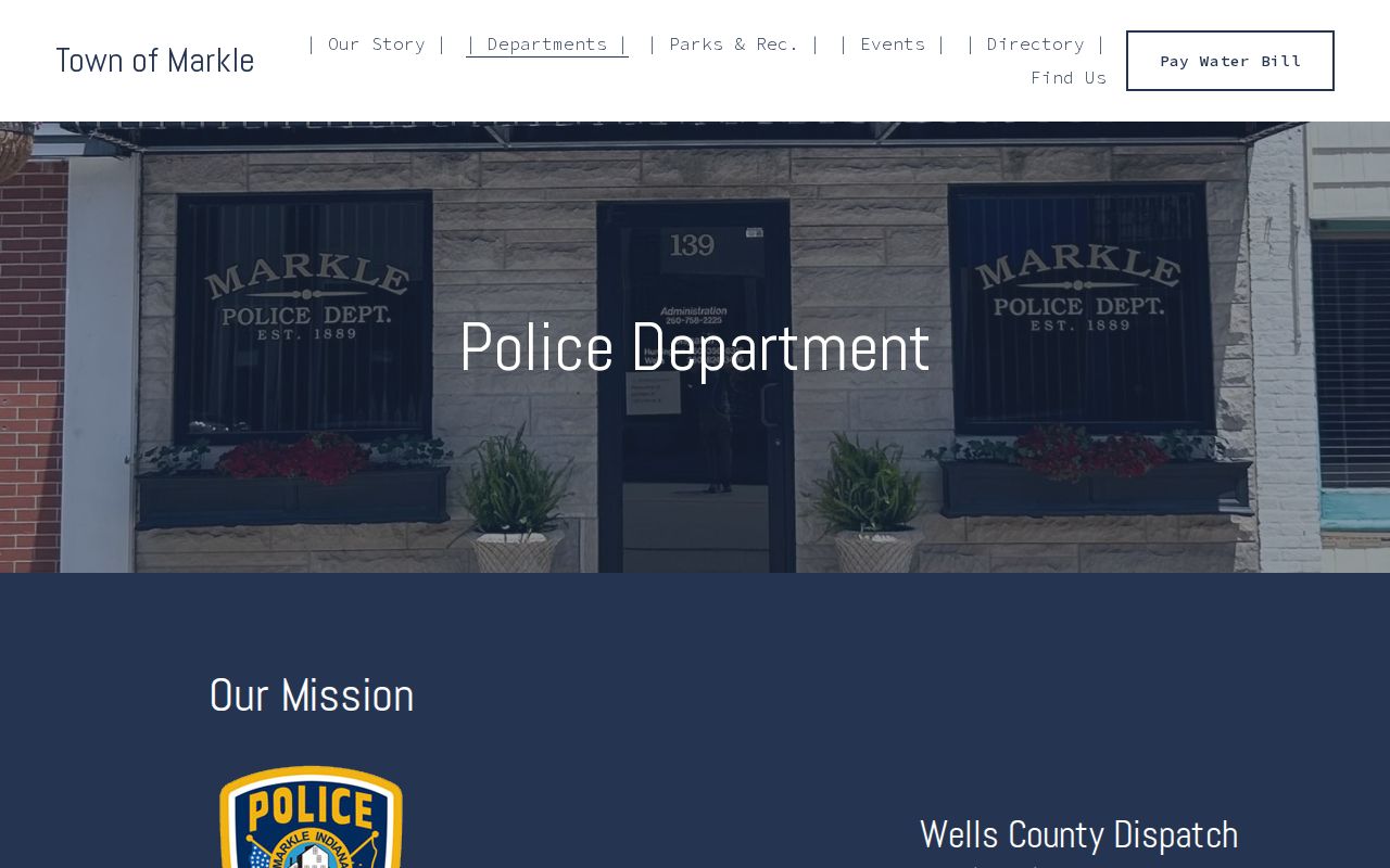 Markle Police Department official arrest records source page