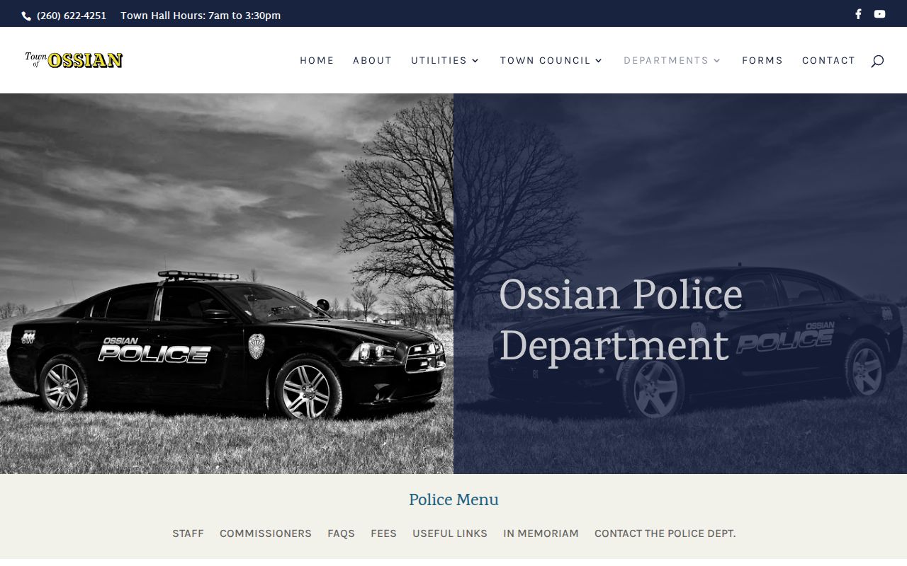 Ossian Police Department official arrest-record information page