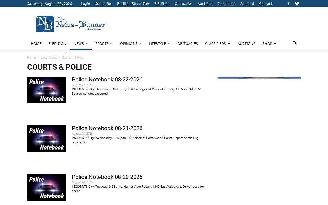News-Banner Wells County courts and police news section for arrest record leads